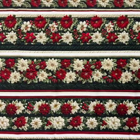 Tecido Patchwork Digital Fabricart Natal DN412 Barrado Quilt Verde 0,58x1,50mts