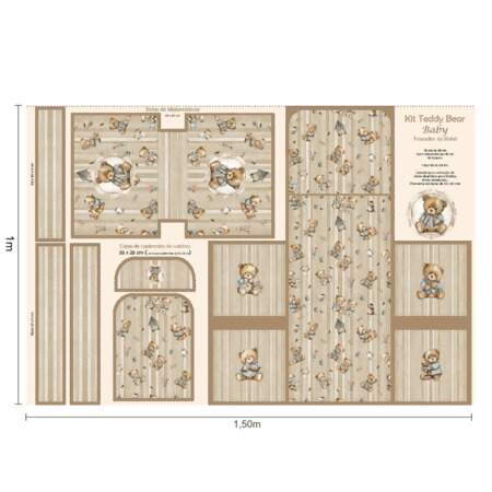 Tecido Patchwork Digital Eva e Eva Coleção Teddy Bear
