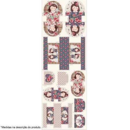 Tecido Patchwork Digital Fuxicos Coleção Amizade Verdadeira 0,48x1,46mts