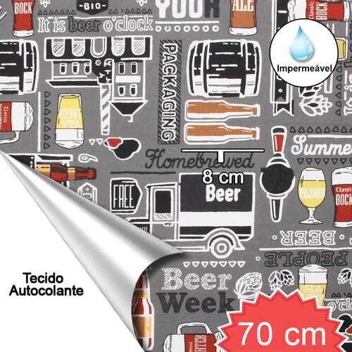 Tecido Adesivo Impermeável Ref.006 Rótulos 45x70cm