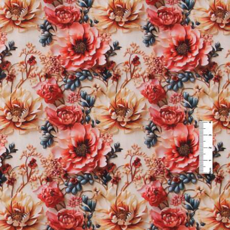 Tecido Patchwork Digital Circulo 463299 2765 Flores do Campo 0,48x1,46mts