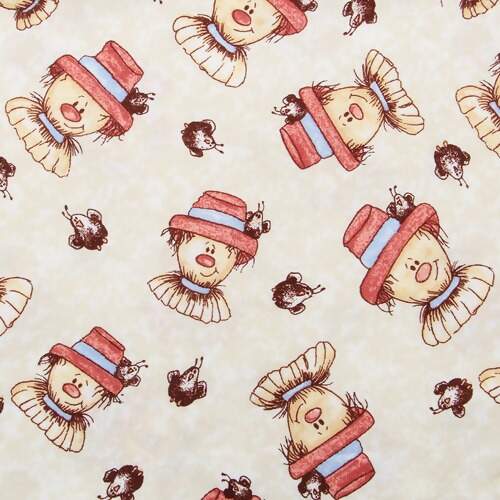 Tecido Patchwork Círculo Ref 351997 Cor 2212 Espantalho e Corvo 0,48x1,46mts FL