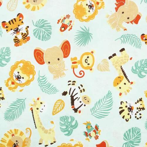 Tecido Patchwork Circulo Ref 351997 Cor 2322 Bichinhos Zoo 0,48x1,46mts