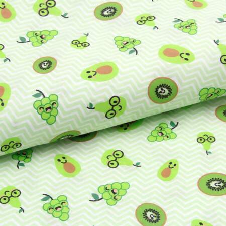 Tecido Patchwork Circulo 430218 2626 Frutinha Fundo Verde 0,48x1,46mts