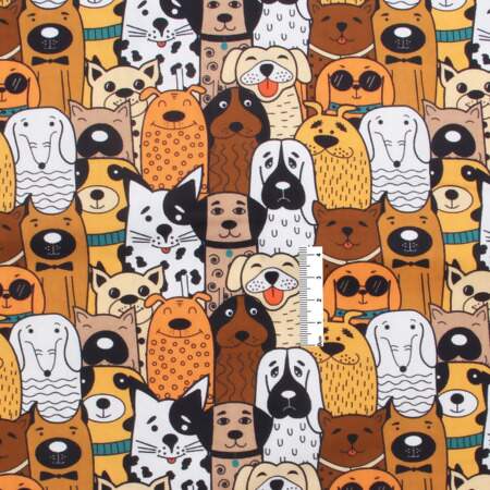 Tecido Patchwork Digital Circulo 479667 2847 Cachorro Blocos 0,48x1,46mts