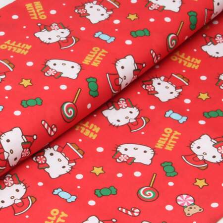 Tecido Patchwork Digital Circulo Natal 2856 Hello Kitty 0,48x1,50mts