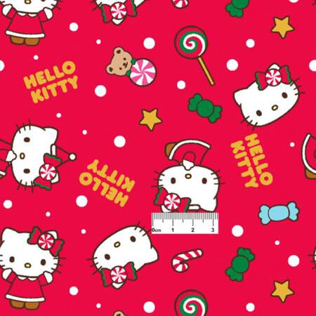Tecido Patchwork Digital Circulo Natal 2856 Hello Kitty 0,48x1,50mts