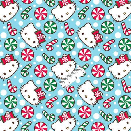 Tecido Patchwork Digital Circulo Natal 2857 Hello Kitty 0,48x1,50mts