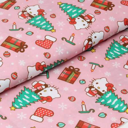 Tecido Patchwork Digital Circulo Natal 2861 Hello Kitty 0,48x1,50mts