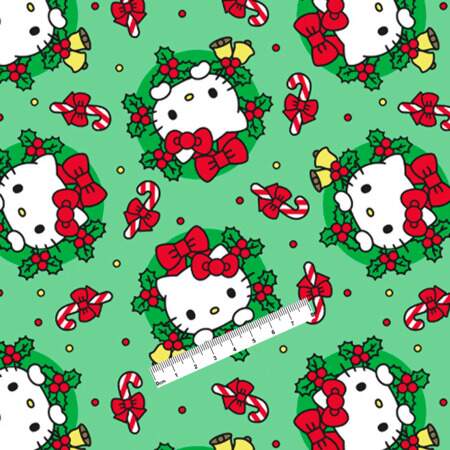 Tecido Patchwork Digital Circulo Natal 2862 Hello Kitty 0,48x1,50mts