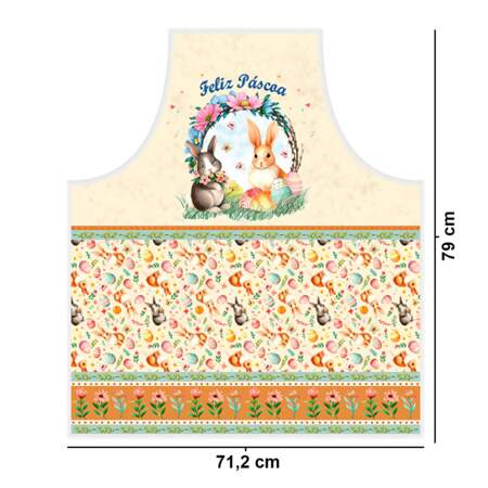 Tecido Patchwork Digital Páscoa Circulo 451584 2737 Avental 0,80x1,46mts FL