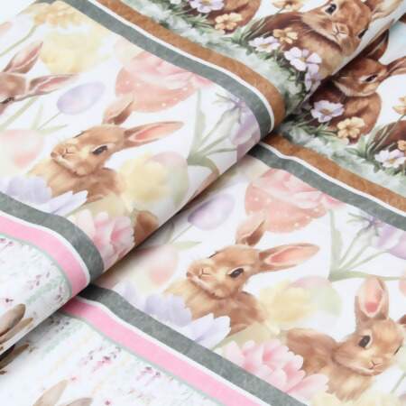 Tecido Patchwork Digital Páscoa Circulo 493309 2982 Barrado 0,58x1,50mts