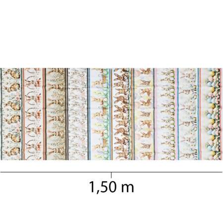 Tecido Patchwork Digital Páscoa Circulo 493309 2982 Barrado 0,58x1,50mts