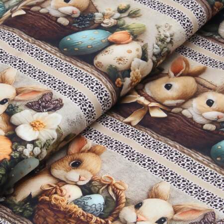 Tecido Patchwork Digital Páscoa Circulo 493309 2983 Barrado 0,58x1,50mts