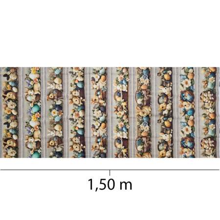 Tecido Patchwork Digital Páscoa Circulo 493309 2983 Barrado 0,58x1,50mts