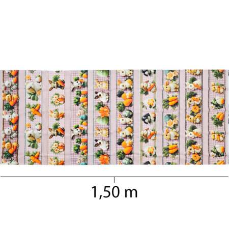 Tecido Patchwork Digital Páscoa Circulo 493309 2986 Barrado 0,58x1,50mts