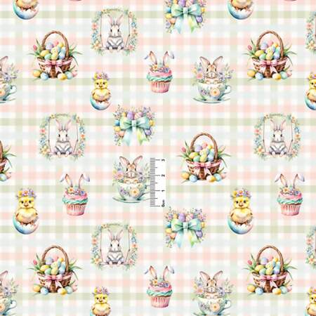 Tecido Patchwork Digital Páscoa Circulo 493384 2990 0,48x1,50mts