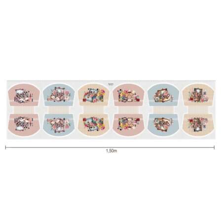 Tecido Patchwork Digital Eva e Eva 916699 Studio Beleza Necessaire 0,40x1,46mts