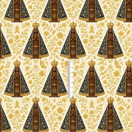 Tecido Patchwork Digital Eva e Eva Coleção Nossa Senhora Aparecida