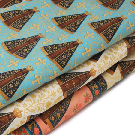Tecido Patchwork Digital Eva e Eva Coleção Nossa Senhora Aparecida