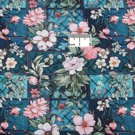 Tecido Patchwork Digital Fabricart Coleção Borboletas no Jardim 0,48x1,50mts