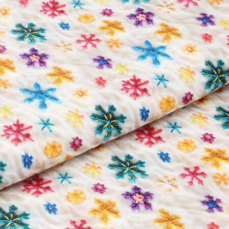Tecido Patchwork Digital Fabricart Natal DN240 Flocos Color 0,48x1,50mts