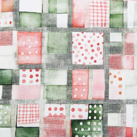 Tecido Patchwork Digital Fabricart Natal DN301 Xadrez Clarinho 0,48x1,50mts