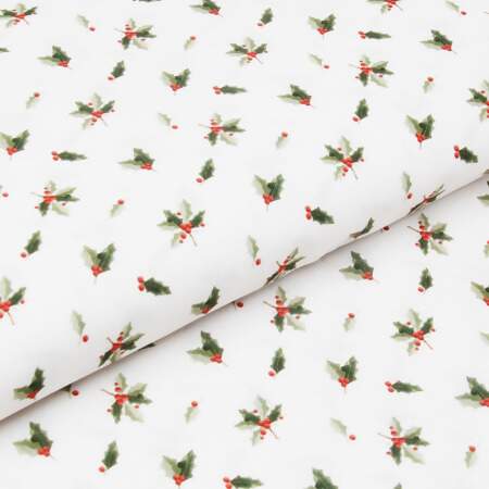 Tecido Patchwork Digital Fuxicos NAT107 Mini Azevinhas 0,48x1,46mts