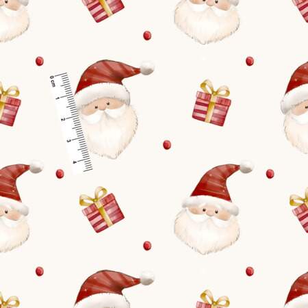 Tecido Patchwork Digital Fuxicos NAT110 Rostos Noel 0,48x1,46mts