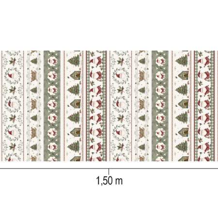 Tecido Patchwork Digital Fuxicos NAT113 Barrado Natal Dos Sonhos 0,58x1,46mts