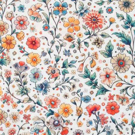 Tecido Patchwork Digital Eva e Eva Coleção Floral Liberty 0,48x1,46mts