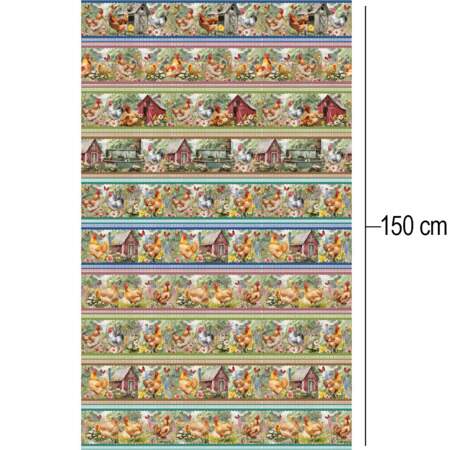 Tecido Patchwork Digital Eva e Eva Coleção Galinhas e Flores
