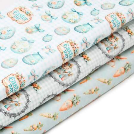 Tecido Patchwork Digital Fabricart Coleção Páscoa Vintage 0,48x1,50mts