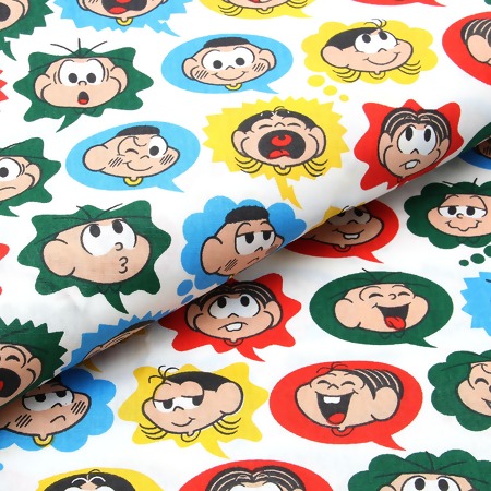 Tecido Patchwork Fabricart Turma da Mônica 9705 Balões-Rostinho 0,48x1,46mts FL