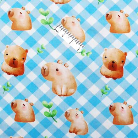 Tecido Patchwork Digital Fabricart Coleção Capivara 0,48x1,50mts