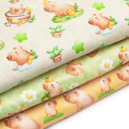 Tecido Patchwork Digital Fabricart Coleção Capivara 0,48x1,50mts
