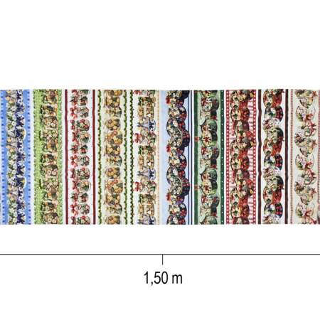 Tecido Patchwork Digital Fabricart Natal Barrados 0,58x1,50mts FL