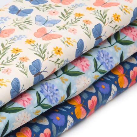 Tecido Patchwork Digital Fabricart Coleção Voando Azul 0,48x1,46mts