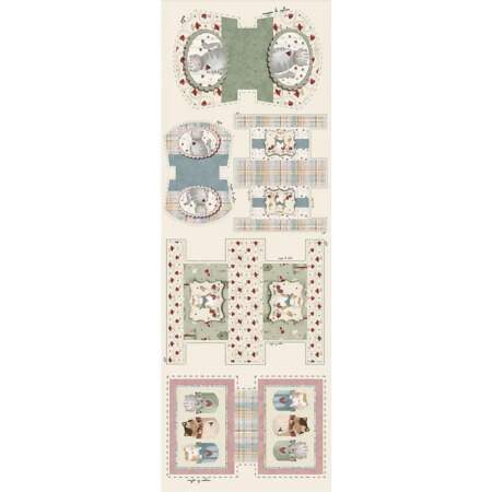 Tecido Patchwork Digital Fuxicos Coleção Cats 0,48x1,46mts
