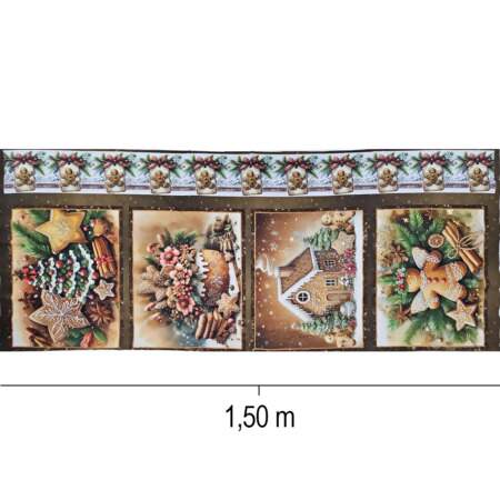 Tecido Patchwork Digital Circulo Natal 485918 2888 Jogo Americano 0,58x1,50mts