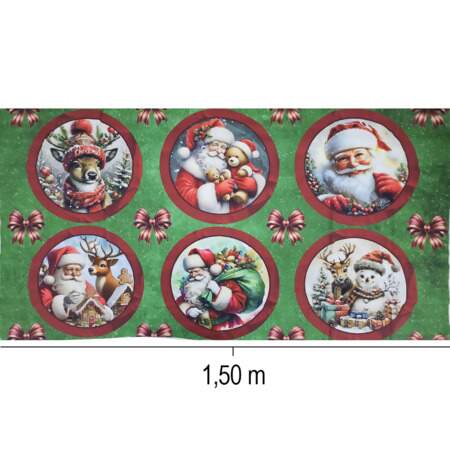Tecido Patchwork Digital Circulo Natal 485934 2891 Sousplat 0,75x1,50mts