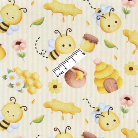 Tecido Patchwork Peripan 7217-V01 Abelhas 0,48x1,50mts