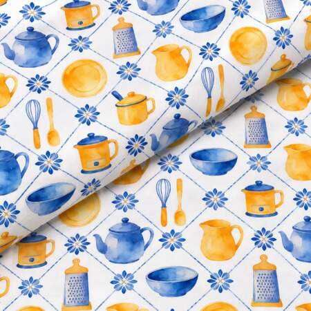 Tecido Patchwork Peripan 9050-V505 Utensílios 0,48x1,50mts