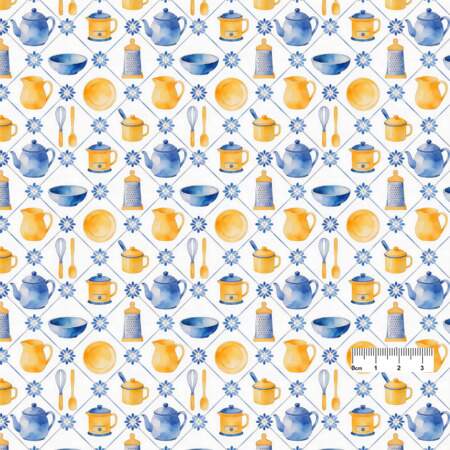 Tecido Patchwork Peripan 9050-V505 Utensílios 0,48x1,50mts