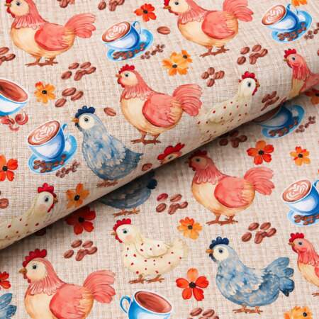 Tecido Patchwork Peripan 9050-V525 Galinhas 0,48x1,50mts