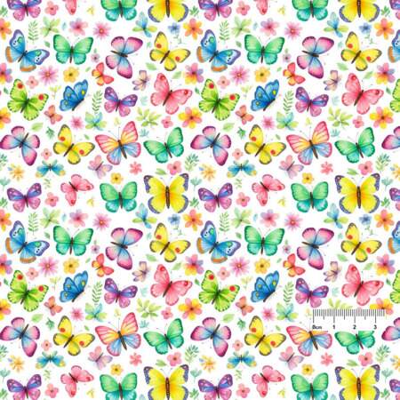 Tecido Patchwork Peripan 9050-V535 Borboletas 0,48x1,50mts