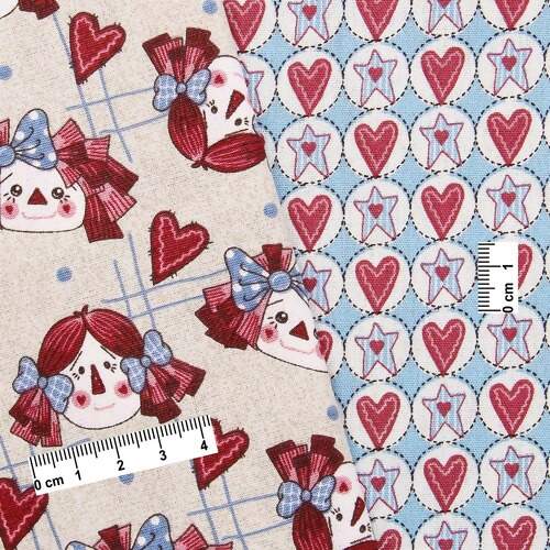 Tecido Patchwork Duplinha Coleção Bonecos Oriental 30x75cm FL