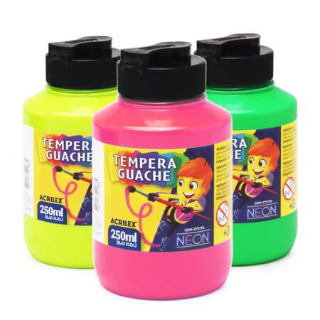 Tinta Tempera Guache Neon Acrilex 250ml Ref.01025