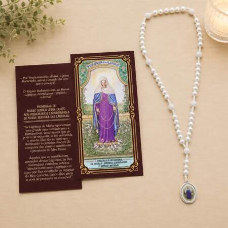 Terço Coroa Nossa Senhora das Lágrimas com Folheto