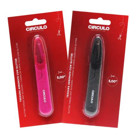 Tesoura de Arremate com Glitter Circulo